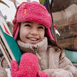 Шапка-ушанка меховая Hello Hossy "Cozy Tara", вишневая глазурь